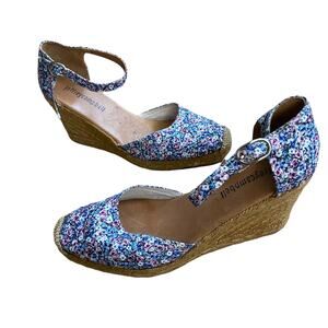 Jeffrey Campbell Adorra Floral Espadrille Wedge Sandals - 9.5 Cottagecore